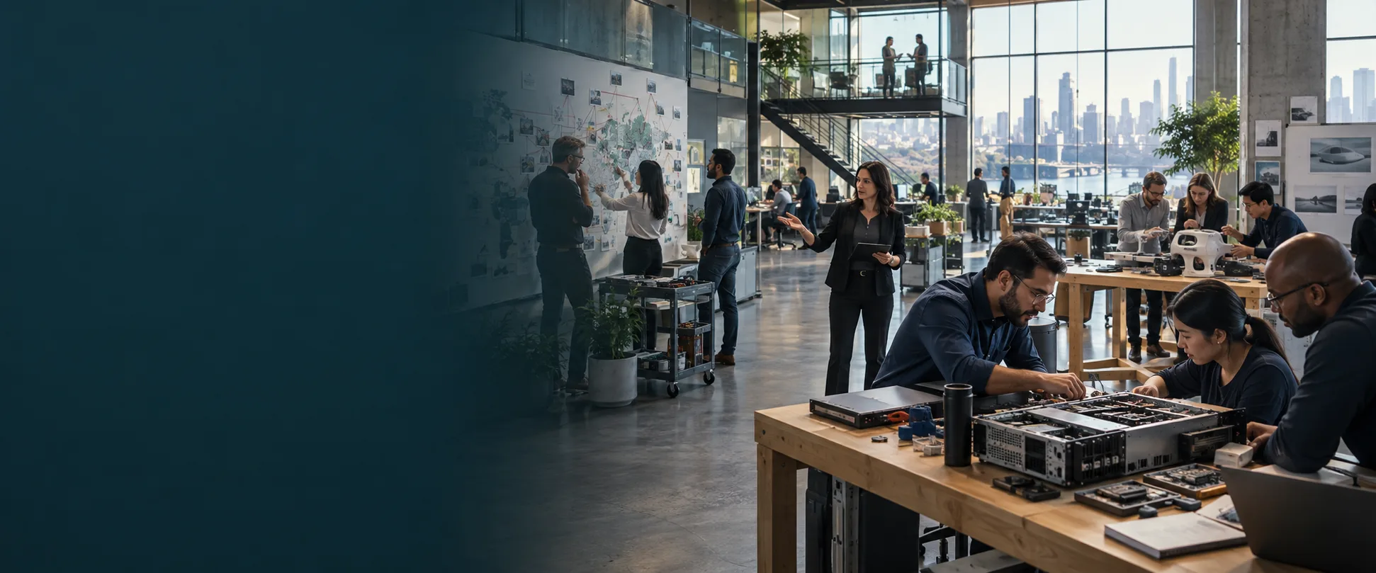 A multidisciplinary enterprise technology team works across architecture, hardware and product delivery.